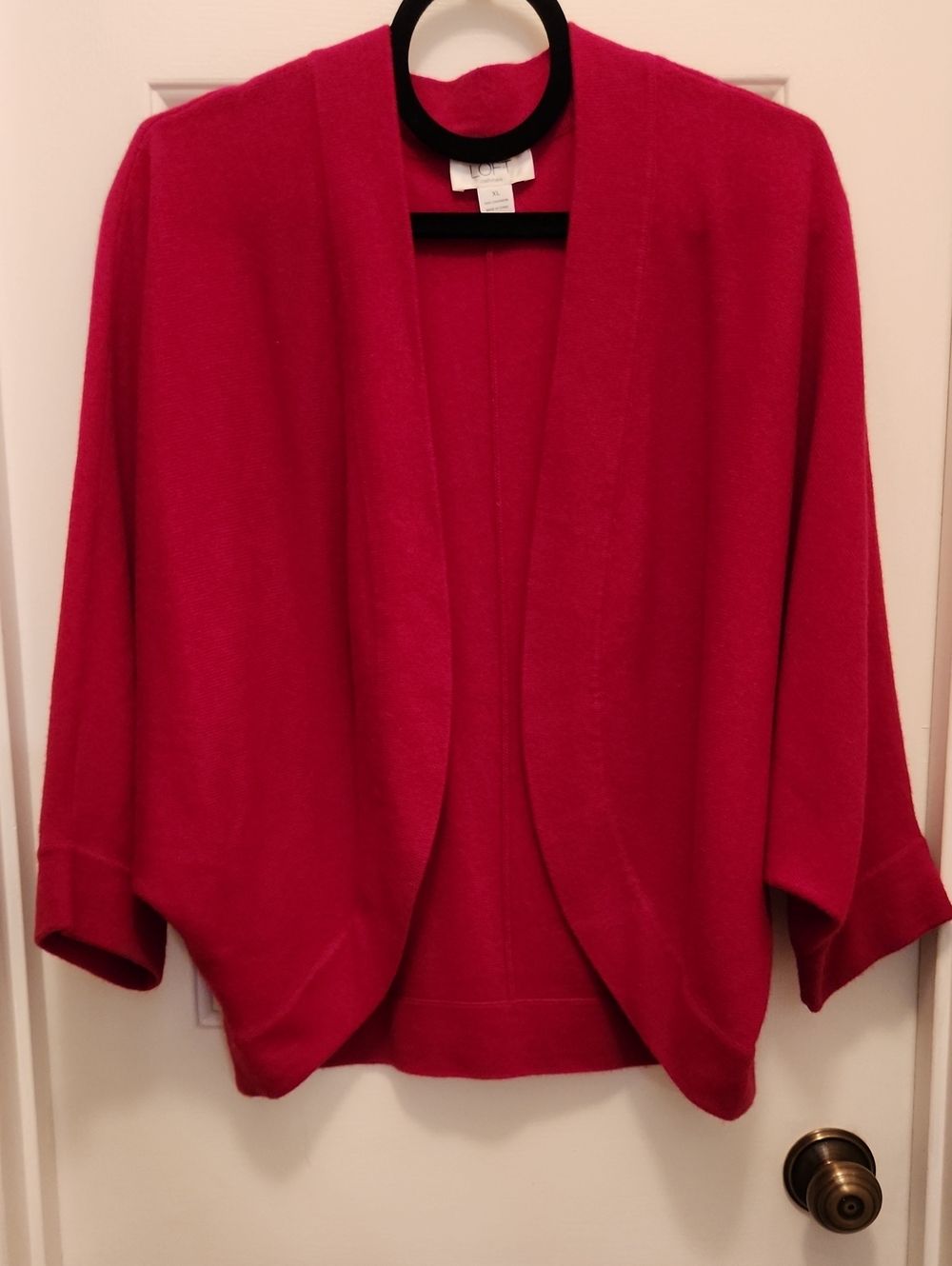 LOFT Cashmere Dolman Sleeve Cropped Cardigan - Size XL